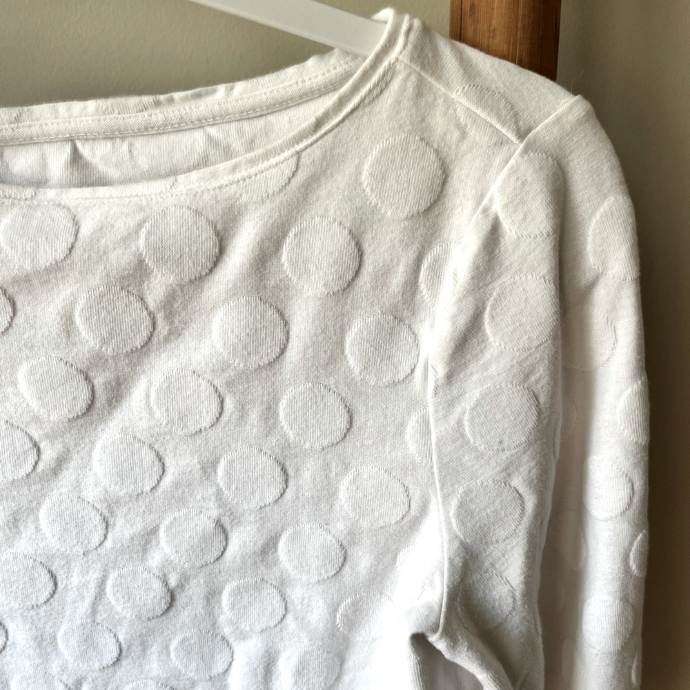 Talbots white top with polka dots! perfect for layering! Petite medium!